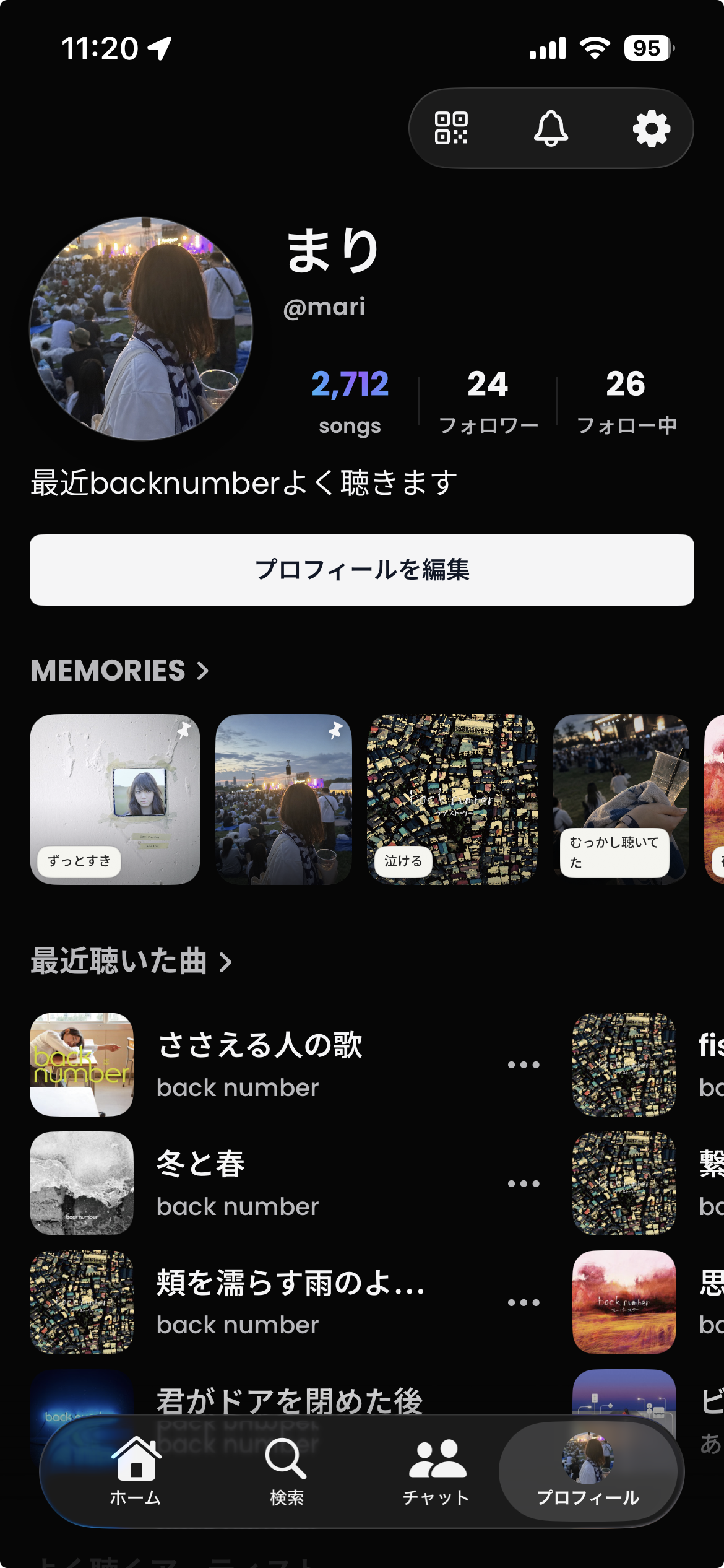 Myuプロフィール画面のイメージ